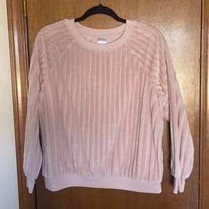 No Boundaries Pink Velour Sweatshirt | Sz L